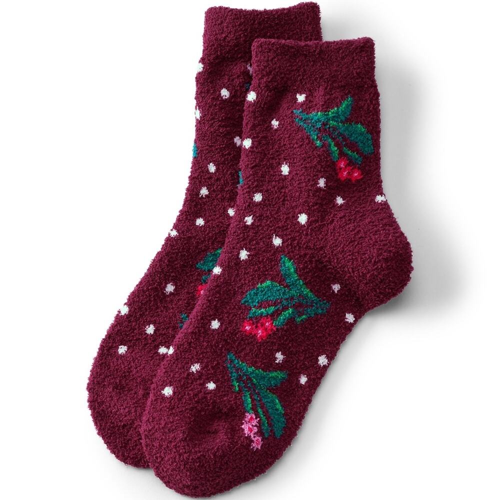 Lands' End Cozy Micro Crew Socks NEW  Slipper Socks